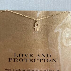 Hamsa Gold dipped 18” necklace .Handcrafted USA. Symbol of Love & Protection